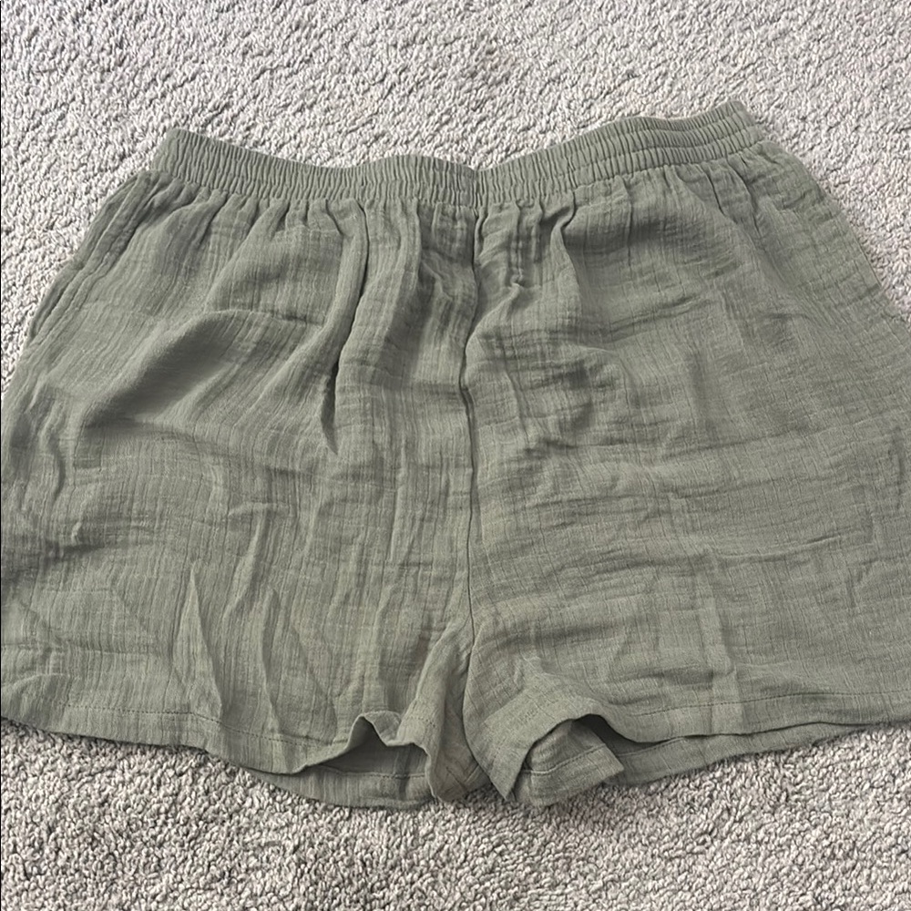 Tribe Kelley Olive Green Gauze Shorts
